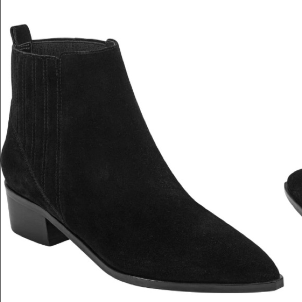 MARC FISHER SUEDE ANKLE CHELSEA BOOTS